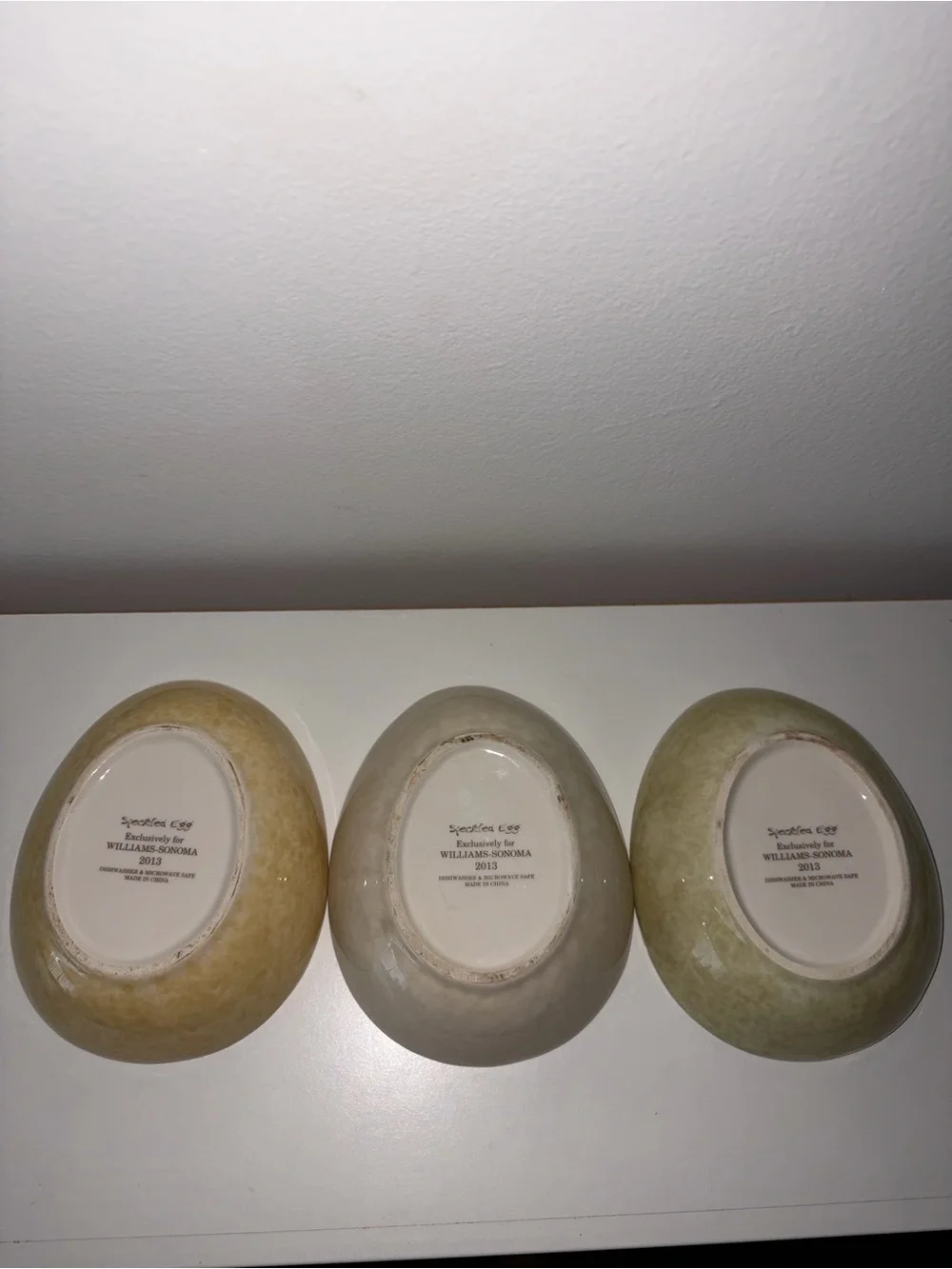 William-Sonoma Speckled Egg Ceramic Bowl, Salt & Pepper Shaker and Plate Set